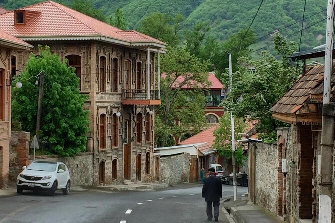 Azerbaijan tour in 2 days/Sheki+Lahij+Gabala up to Georgia Border - Diri Baba, a tomb set into the rock