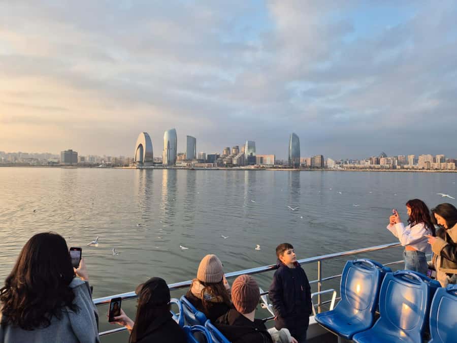 Baku: Caspian Sea Boat Tour with City Skyline Views - Hotel pickup makes the start simple