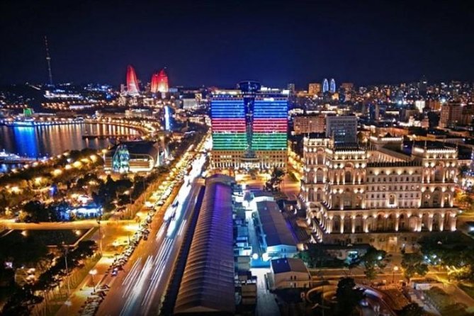 Baku Night Tour - Philarmony Garden and the road uphill