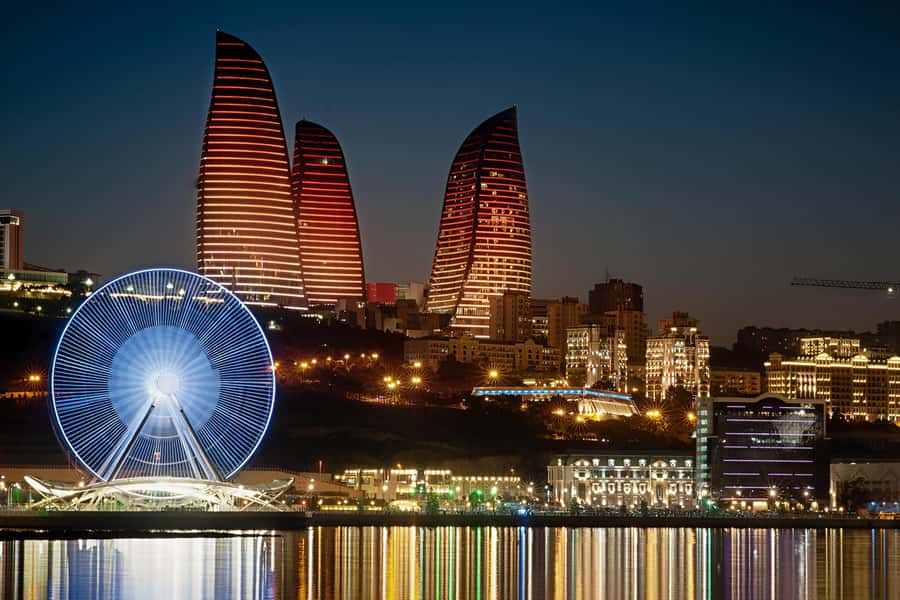 City Highlights Bike Tour - Passing AFF Mall and seeing modern Baku