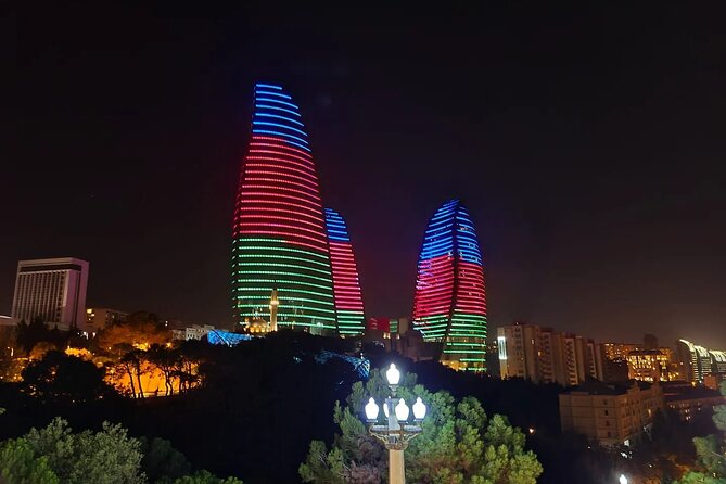Old and Modern Baku Tour ( Day & Night Time) - Seeing the Flame Towers after dark