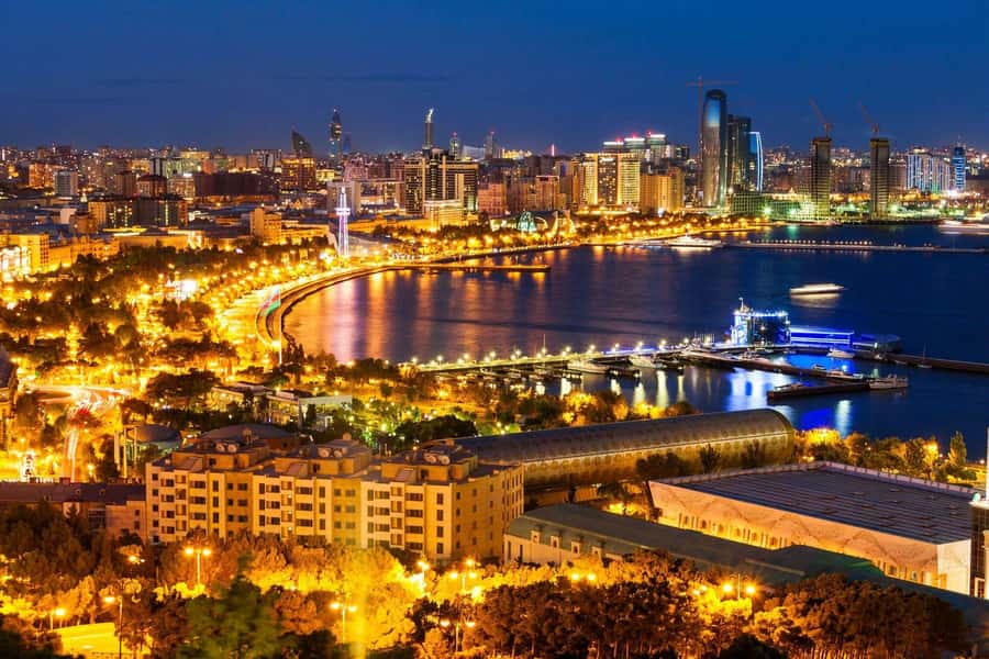 Panoramic Night Baku with Azerbaijan Tour - Flame Towers: the night-time centerpiece